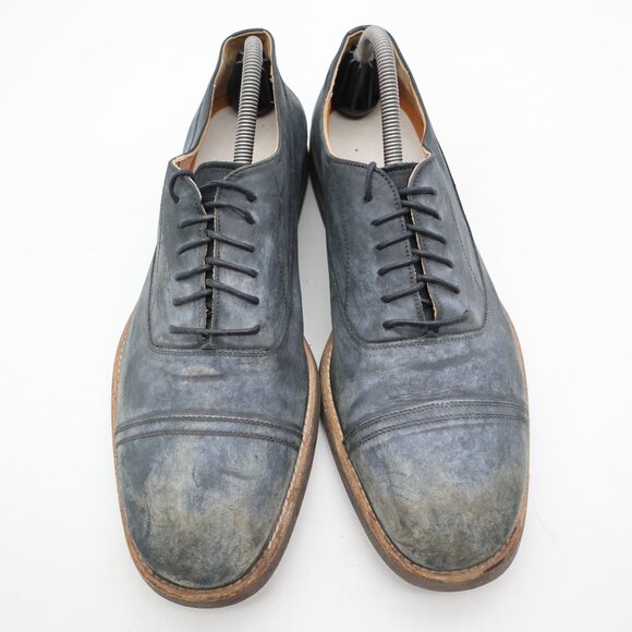 Maison Martin Margelia Washed Leather Men's Eu Size 43 Cap Toe Oxford - Picture 2 of 11